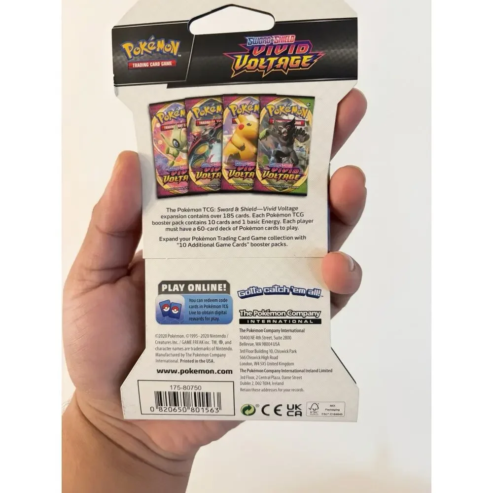 New ! Pokemon Sword & Shield - Vivid Voltage Sleeved Booster Pack -Sealed (2020)